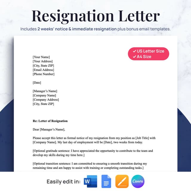 Resignation Letter Template